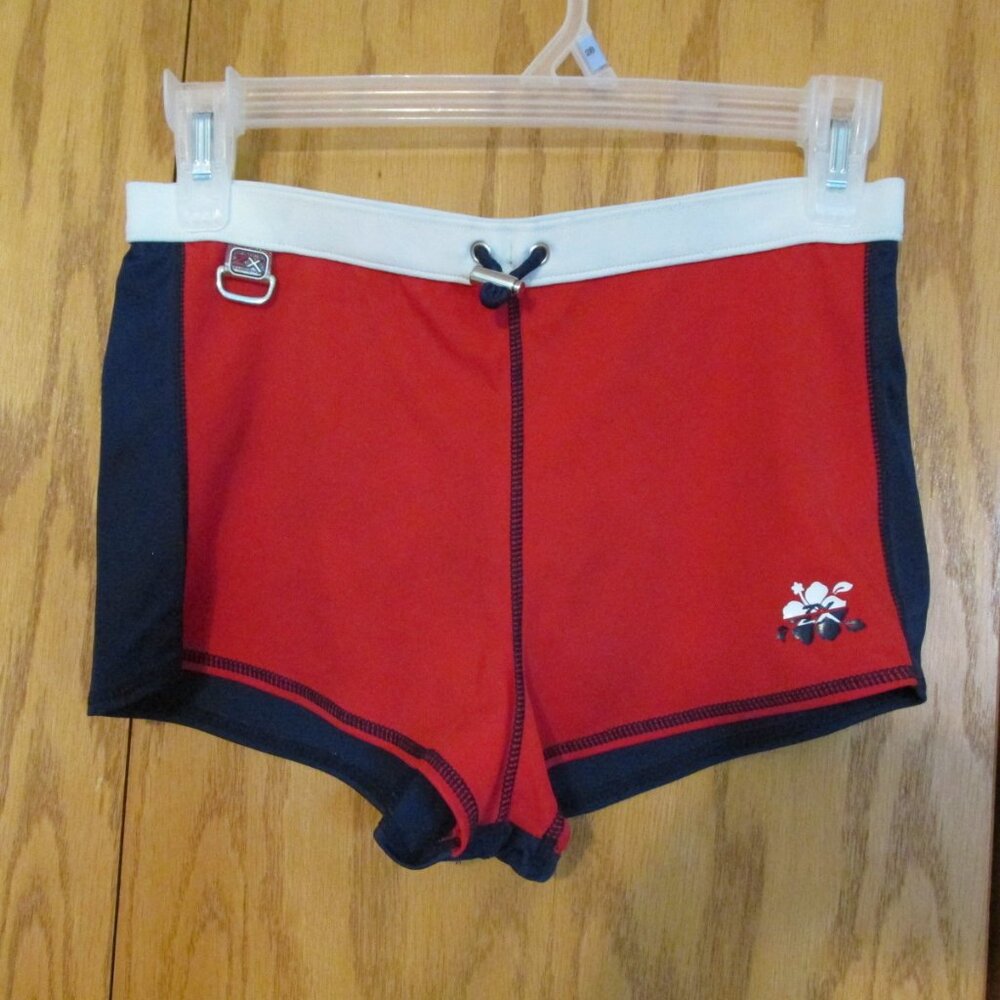 ZERO XPOSURE GIRL'S SIZE 14 SWIM SHORTS RED, WHITE, NAVY BLUE PATRIOTIC.
